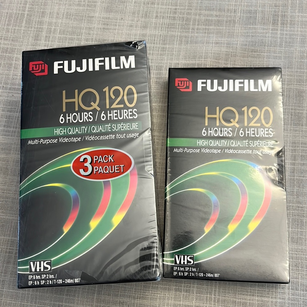 4 Fuji Film 6 hour VHS tapes